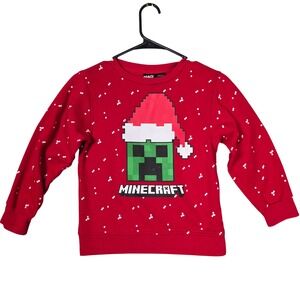 Mad Engine Minecraft Holiday Sweatshirt Red Big Kids‎ S Graphic